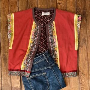 Women’s vintage 1970s vest Connie open front short boho quilted Prarie vest